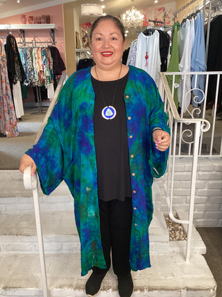 223 CREPE GAIA DUSTER DRESS