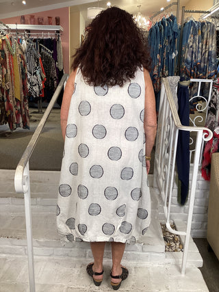BIG POCKET TNK DRESS-WHITE