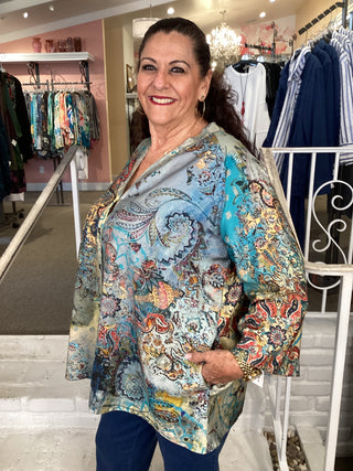V NECK JACKET/BLOUSE - MANDALA