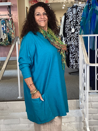 COTTON 2 PKT TUNIC - ATLANTIS