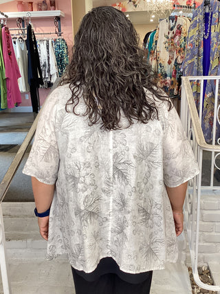 LT1472 S/S BUTTON- WHITE LINEN
