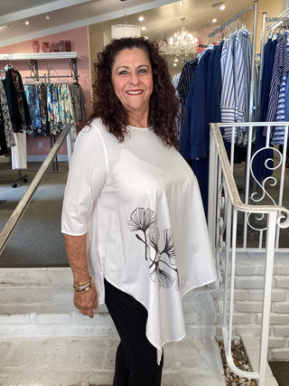COTTON ASYMETRIC TUNIC - WHITE