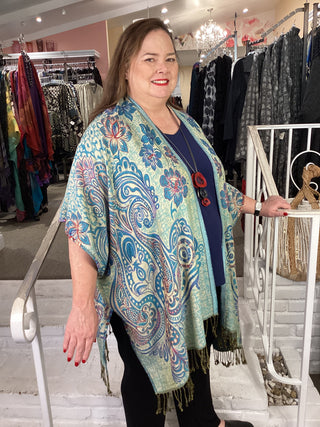 REVERSIBLE DUSTER - 2E TURQ
