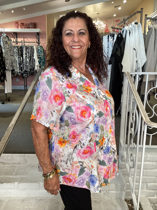 SAMANTHA BLOUSE - PINK BOUQUET