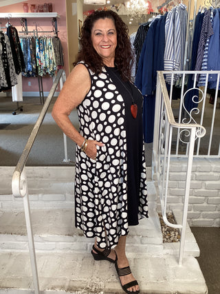 SLEEVLESS DOT DRESS