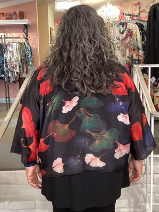 Silk Kimono Jacket - Noir