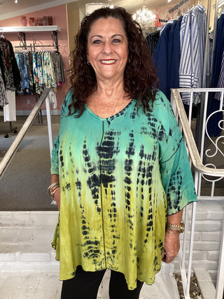 S/S KIANA TOP - DD TURQ/CHARTR