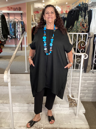 LONG TUNIC - BLACK