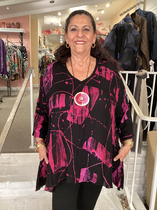 DENISE TUNIC - FUSCHIA / BLACK
