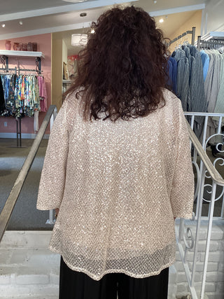 CROCHET TWINSET - TAUPE
