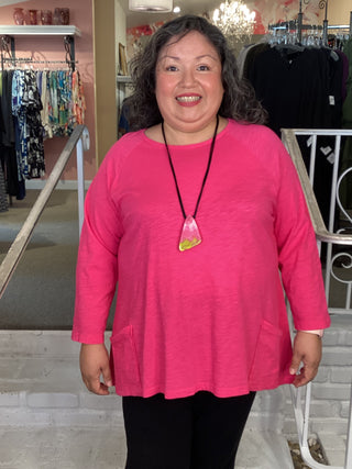 PATCH POCKET TUNIC - FUCHSIA
