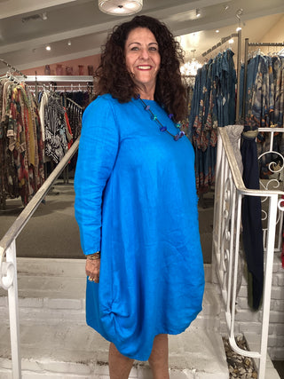 L/S CIRCLE DRESS - SKY
