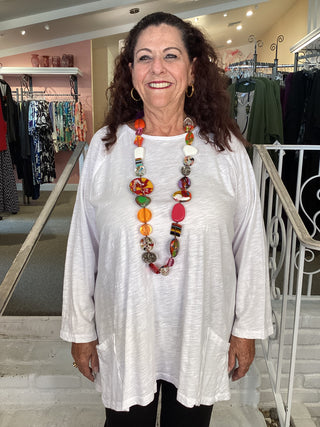 PATCH POCKET TUNIC - WHITE