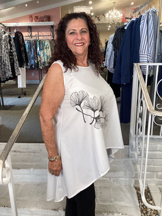 COTTON HI/LO TANK TUNIC- WHITE
