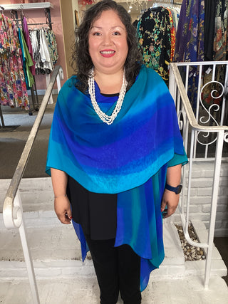 RUANA - CHIFFON TURQ/BLUE