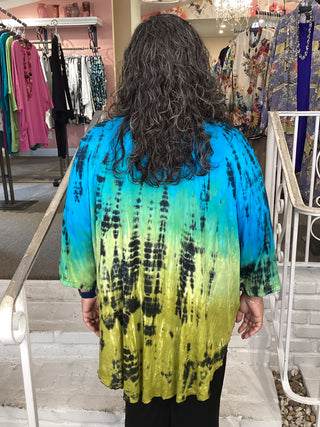Aku Blouse - DD Turquoise/Chartreuse