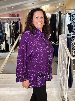 BOXY JACKET-PURPLE BLOCK COMBO
