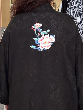OPEN KIMONO - BLACK EMBROIDERY