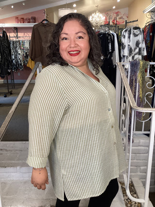 STRIPE SHIRT - OLIVE