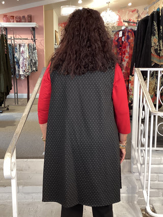REVERSIBLE VEST-BW STRIPE/DOT