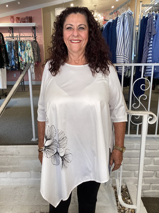 COTTON ASYMETRIC TUNIC - WHITE