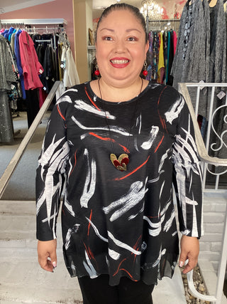 CHIFFON CONTRAST TUNIC - RIPPL