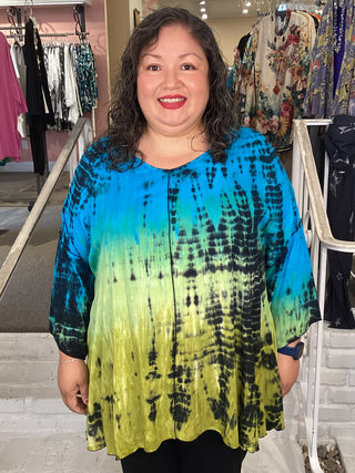 S/S KIANA TOP - DD TURQ/CHARTR