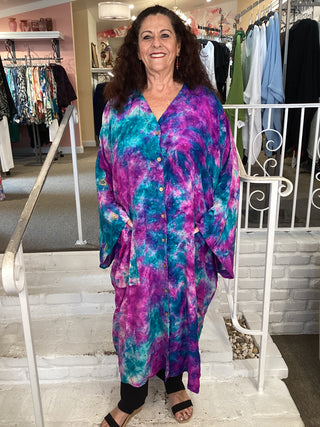 028 CREPE GAIA DUSTER DRESS