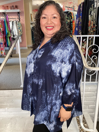 Button Shirt - Navy Waterfall