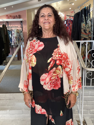 ET338F TUNIC - 2 FLORAL PRINT