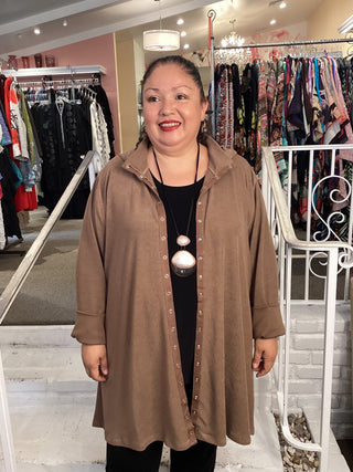 SNAP JACKET - TAUPE