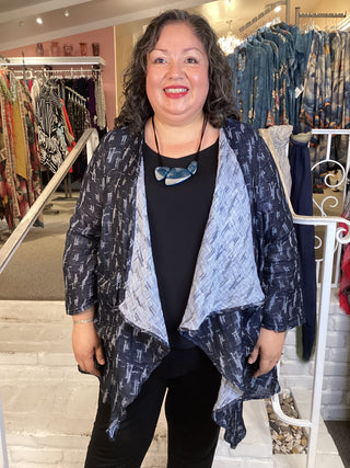 DOUBLE LAYER JACKET - NAVY