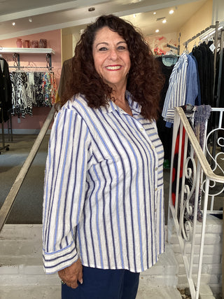 MONTAUK STRIPE SHIRT - SKY