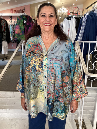 V NECK JACKET/BLOUSE - MANDALA