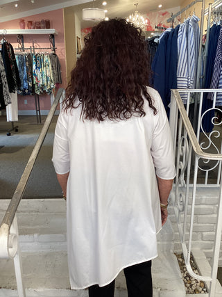 COTTON ASYMETRIC TUNIC - WHITE