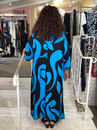 3/4 MARIA DRESS - LAVA BLUE