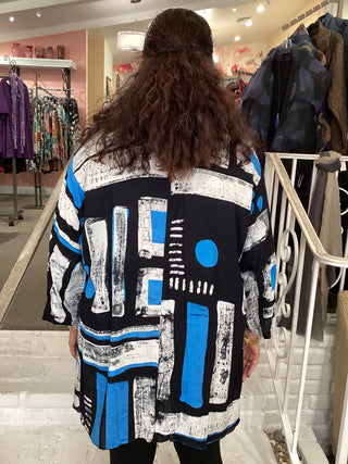 DENISE TUNIC - BLUE & BLACK