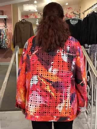 REVERSIBLE STAND COLLAR JKT- ROSE RED
