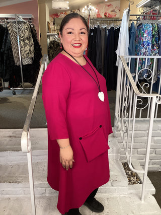 LONG ASYM TUNIC - MAGENTA