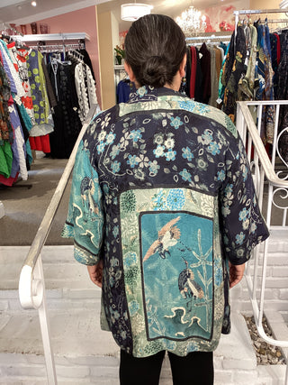 OPEN KIMONO - CRANE BAMBOO FLO
