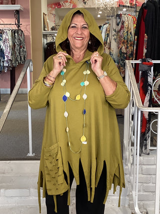 LASER HOODIE PULLOVER - OLIVE