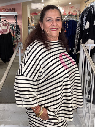 V490S SHORT STRIPE TEE-2 COLOR