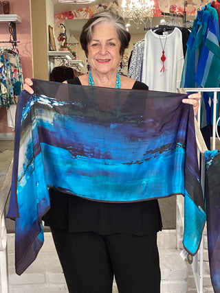 Silk Scarf - Midnight Blue