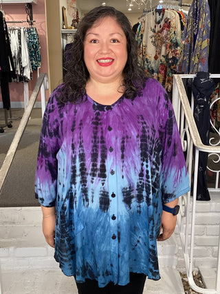 Aku Blouse - DD Purple/Indigo