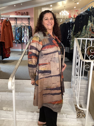 SUEDE LONG JACKET - BROWN