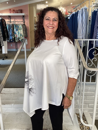 COTTON ASYMETRIC TUNIC - WHITE