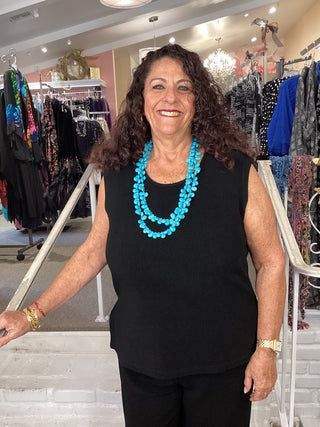 SHORT BOUCLE TANK - BLACK