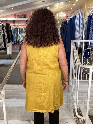 LINEN GAUZE TUNIC - MUSTARD