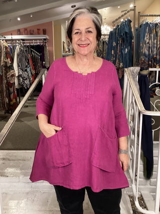 ASYMETRIC POCKET TOP - VIOLET