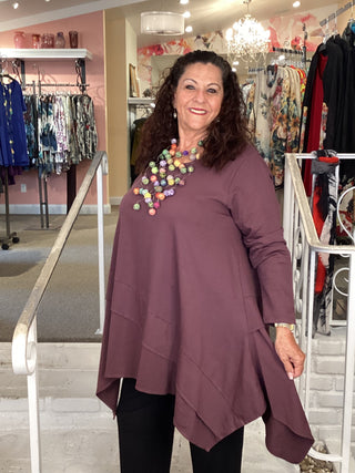 Asymmetric Pullover - Bordeaux